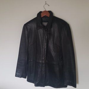 Black leather jacket